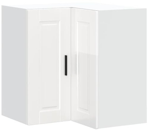 HEFZGDB Küchen-Eckhängeschrank Porto Hochglanz-Weiß Holzwerkstoff Barschrank Küchenunterschrank Buffetschrank Vitrinenschrank für Badezimmer Wohnbereich Speisesaal Küche