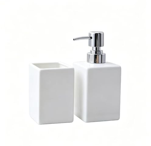 Set di accessori da bagno in ceramica con portaspazzolino e dispenser di sapone