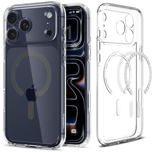 Spigen Ultra Hybrid MagFit Case for iPhone 17 Pro, MagSafe Compatible Phone Cover [Anti-Yellowing] [Dura Clear] [Military-Grade Drop Protection] - Clear Graphite