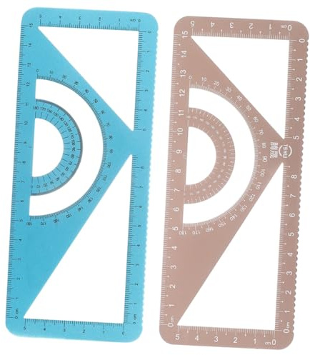 OSALADI 2pezzi Righello Geometrico Per Studenti Goniometro Misurazione Righello Strumento Per Ufficio e Scuola