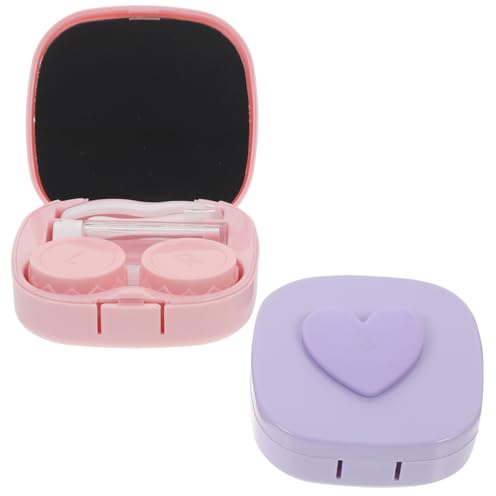 VALICLUD 2sets Leakproof Lens Case Holder Portable Travel Lens Organizer Box