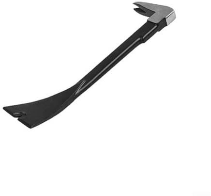 Barra de palanca de metal para extracción de clavos con zonas de golpe dobles y garras para remodelación y construcción del hogar, negro (c)