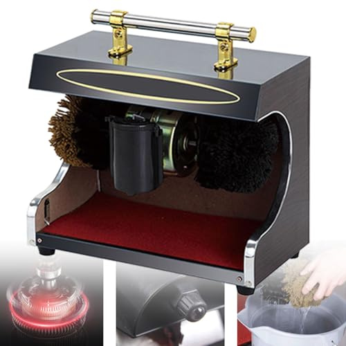 Pulidora eléctrica de zapatos, máquina automática de inducción para lustrar zapatos con cepillo de doble combinación, bajo ruido, fácil de limpiar para entrada de hotel