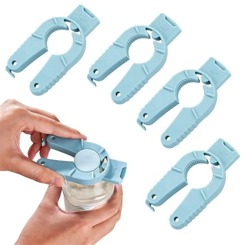 4 apribottiglie multifunzionali, apribottiglie 3 in 1 per anziani, apribottiglie 3 in 1, in plastica, apribottiglie per tappi a vite per bottiglie d'acqua