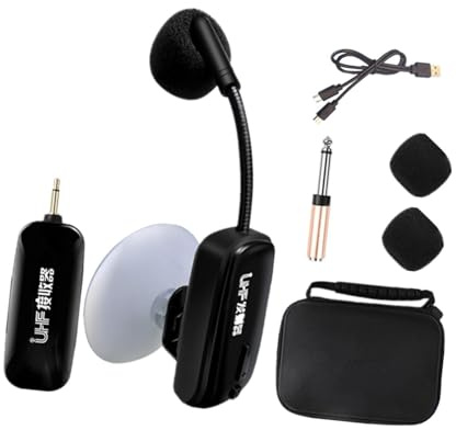 DuskHaven 2 Stück Instrumenten Mikrofon Saxophon Mikrofonset Violine Cello Mikrofon Akkordeon Klavier Mikrofon Kabelloses Audiosystem mit Breiter Anwendung für, 1-teiliges Set