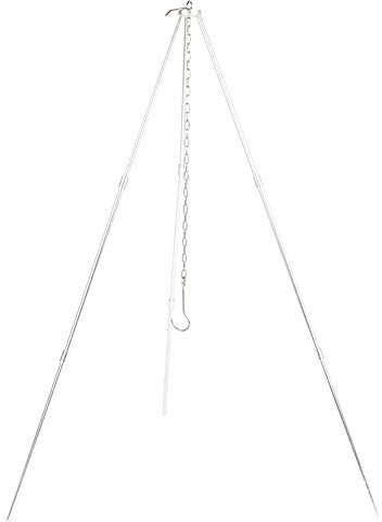 Generic Trípode Colgante Portátil para Exteriores, Parrillas para Barbacoa, Plegables para Acampar, Picnic, Hechas de Alúmina Dura Plateada, 54x41x80 Cm