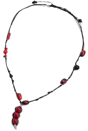 Kalttoy Collar de cuentas, colgante ovalado de frijol con piedras brillantes, accesorio de moda para uso diario, colgante ovalado de frijol, cadena de clavícula, One Size, como se describe, como se