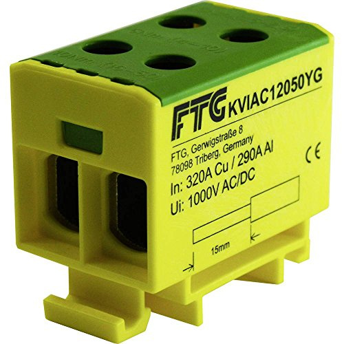 FTG Friedrich Goehringer KVIAC12095YG Klemmblock Gelb, Gruen 1polig 95mm² 500 A, 440A Leiter-Typ =
