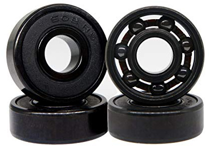 Z-First High Speed 608RS Hybrid Black Ceramic Bearings for Longboard, Inline Skates, Skateboard, Scooters, Skateboard and more (Pack of 4, Black)