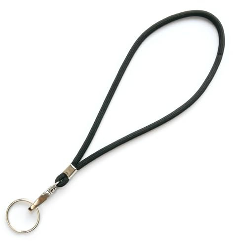 trage.band® kurzes Handgelenk-Trageband mit Haken und Ring, schwarz