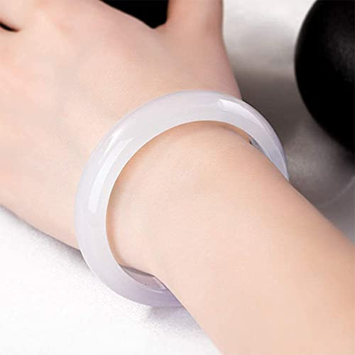 WZFANJIJ Natürliches Weißes Jade Armreif Charm Jewellery Fashion Accessoires Handgeschnitztes Glücksamulett für Damen Lady,68mm
