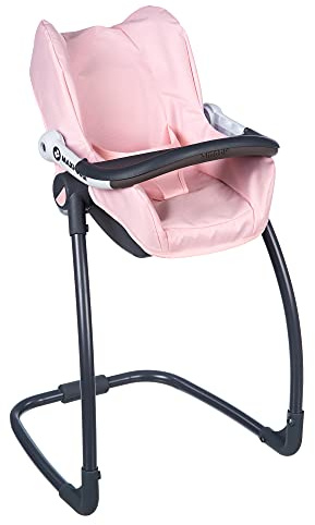 Smoby - Maxi-Cosi - Trona 3 en 1 para muñecas de hasta 42 cm, Asiento de Asiento, Trona, Asiento de Coche y Asiento Mecedora, Accesorios para muñecas para niños a Partir de 3 años, Color Rosa