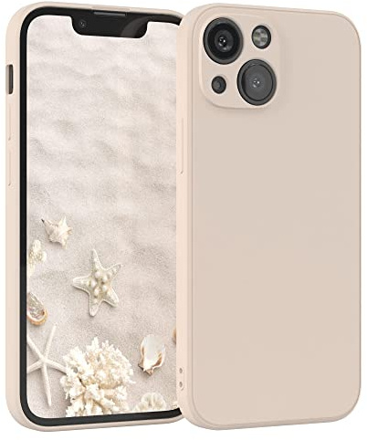 EAZY CASE - Silikonhülle für iPhone 13 Mini Hülle Silikon Case Beige weich stoßfeste Handyhülle Schutzhülle mit Kameraschutz Dünn Premium Schutz Cover TPU Phone Bumper in Pastell Taupe Matt