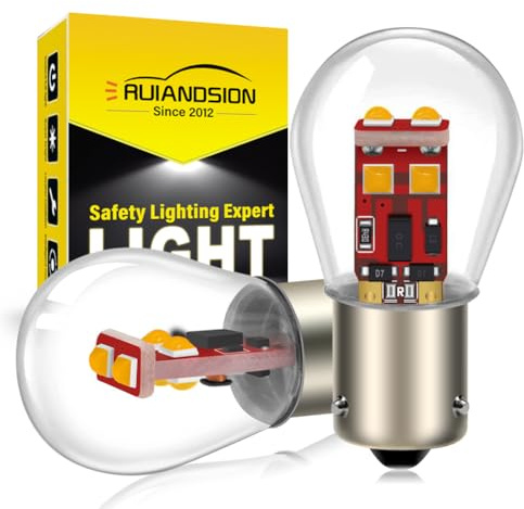 Ruiandsion 2 lampadine LED 7507 Ambra 9V-30V 12V 24V BAU15S baionetta a singolo contatto, sostituto per luci di freccia auto, non polarità