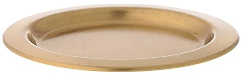 Holyart Piattino per Candela Ottone Satinato Dorato 11.5 cm
