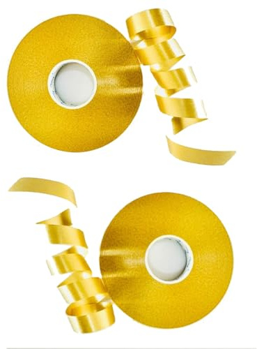 Cinta dorada para globos, 50 m por rollo, cuerda de globos de 5 mm para envolver regalos, para manualidades y decoración de pasteles