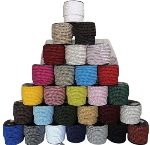 PIZZITALIANI Kordelband Kardinal ROT geflochtene – Durchmesser 8 mm x 20 m, 3-strängiges Kordel, aus Polypropylen mit Baumwollkern, für Weihnachts- und Karnevalsbasteln