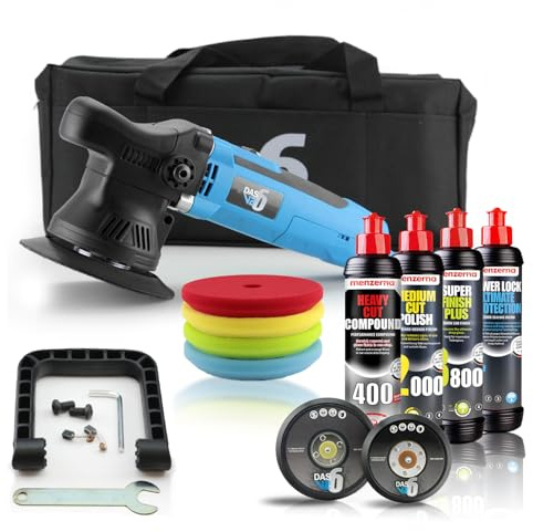 DAS-6 V2 Complete Car Polisher Set I Dual Action Polisher 650 W | Plus 4X Menzerna polishing compound 250 ml & 4X polishing pads I Electric car Polisher Machine for Buffing I Scratch Removal