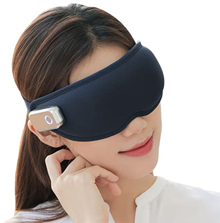 Trådlös Ögonmask För Sömn,USB-uppladdningsbar Ögonmassageapparat För Att Slappna Av Och Minska Ansträngda Ögon Mörka Ringar Ögonpåsar Förbättra Sömnen (Color : Blue, Size : 27 * 8.5 * 6cm)