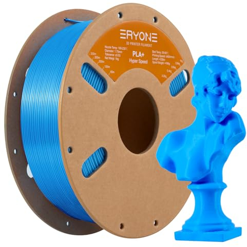 ERYONE High Speed PLA Plus Filament 1.75mm +/- 0.03mm, Rapid PLA+ Filament for Fast Printing, 30-500mm/s 3D Printing Filament Fit Most FDM Printer, 1kg (2.2LBS)/Spool, Azure Blue