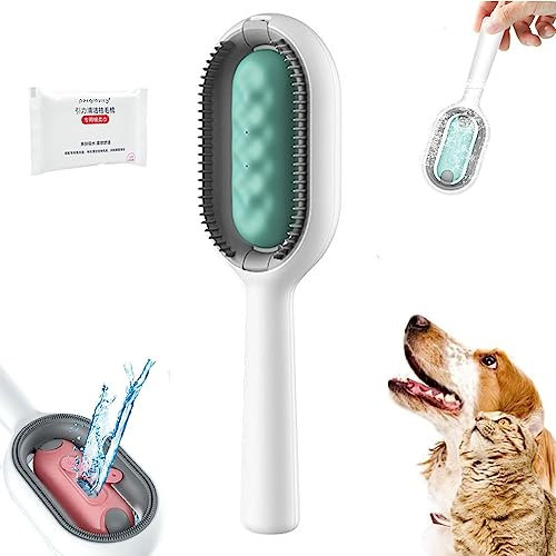 Ukisisi Pet Hair Removal Comb with Water Tank, Cat Brushes for Long Haired Cats, Pet Mini Hair Removal Brush for Dogs & Cats, Pet Hair Remover-blue||4mm