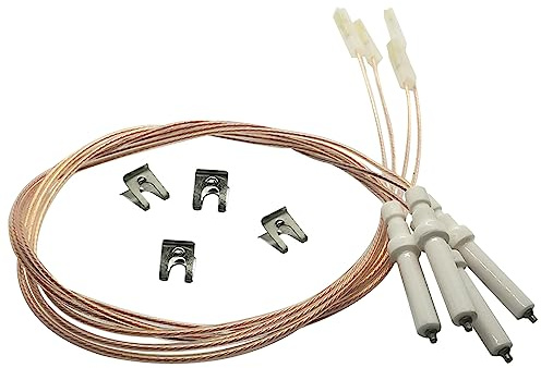 eRicambi® 4 Candelette per Accensione Elettronica del fornello del Piano Cottura a Gas, Compatibile con Bosch Siemens Ariston Smeg, Dimensioni candeletta 35 (mm) Lunghezza totale: 604 (mm)