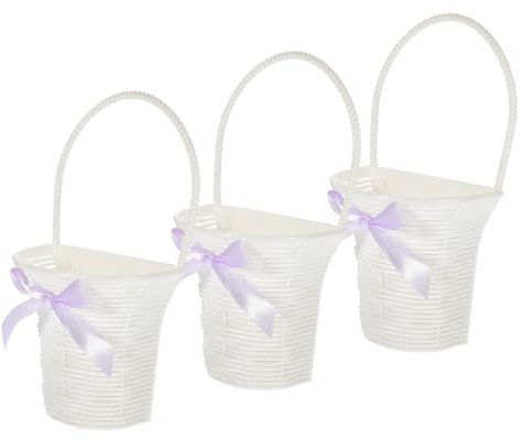 STOBAZA 3St Rattan Wandbehang Blumenkorb Töpfe für Pflanzen Geflochtener Blumenkorb Vintage- Pflanzendekor hängende Blumenkörbe Einweihungsgeschenk Seetang Blumentopf