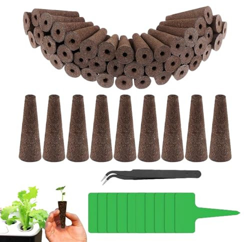 weiting 50 Stücke Ersatz-Zuchtschwämme Samenstarterhülsen Wurzelwachstum Schwammstecker Für Hydroponic System Kompatibel Indoor Garden Kit