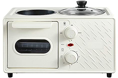 TEmkin Máquina de Desayuno Multifuncional Máquina para Hacer Pan automática 3 en 1, estación de Desayuno Familiar Retro, Parrilla eléctrica, sartén, café, freír Pan, Huevos domésticos, Horno, Pizza