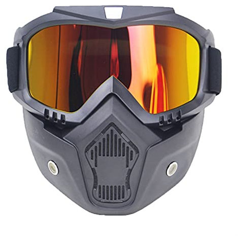Motocross Brille,Motorradbrille Motorradbrillen mit Maske für Masque Motocross männer Frauen Outdoor reiten Winddicht Off Room helme Maske Brille (Color : Golden)