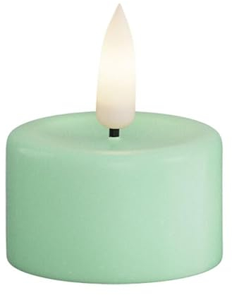 ReWu LED Teelicht 2er Deluxe Homeart, Indoor Mit Realistischer Flamme, Warmweißes Licht - Mint Minze