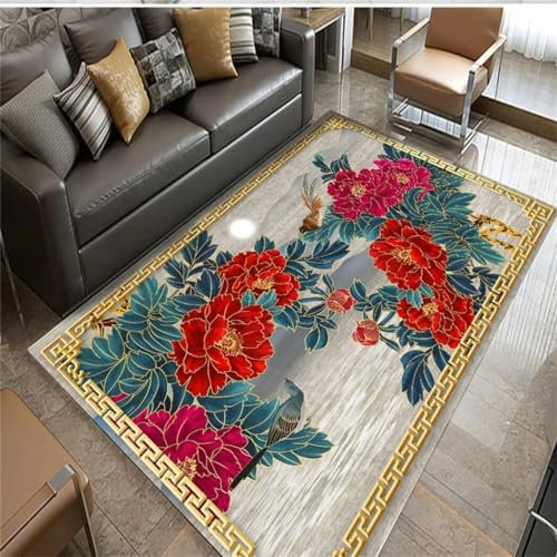 RUGMRZ Baby Teppich Nachtseite des Schlafzimmers Kinderteppich Wald rot spielteppich Dekoration Wohnung Baby Teppich staubsauger teppich80x160CM