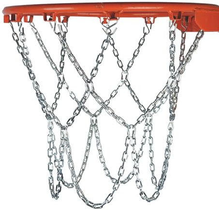 Hrtyvhin Robustes Basketballnetz, Ersatz-Stahlkettennetz für Basketballkorb, Standard-Kette, Basketballnetz, Ersatzkette