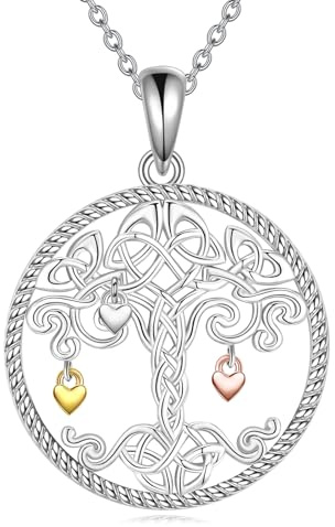 YFN Collana Albero della Vita Argento 925 Ciondolo Albero della Famiglia Gioielli Regali per Donne Madre