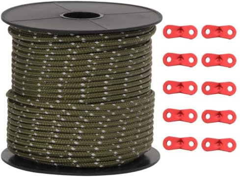 vidaXL Zeltleine Reflektierend mit Seilspannern 50 m 4 mm