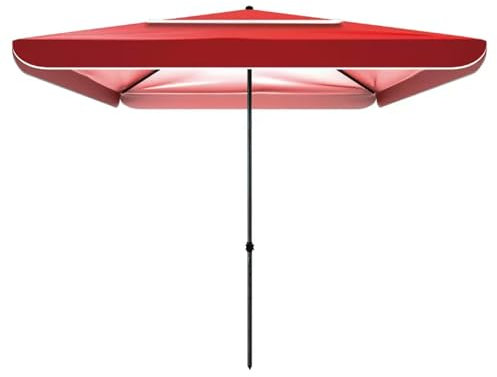Quadratischer Sonnenschirm Balkon 200 x 200 cm, UV Schutz 50+ Terrassenschirm, Wasserfest Outdoor Gartenschirm, Marktschirm für Garten, Strand(Red)