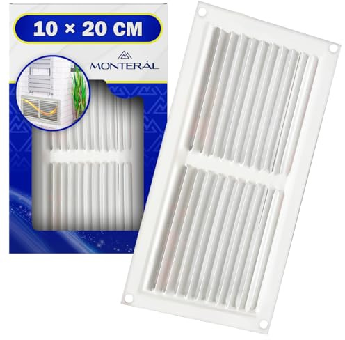 Rejilla Ventilacion Rectangular 100x200 mm Fabricada Chapa Esmaltada Blanca | Garantía de 10 Años - MONTERAL