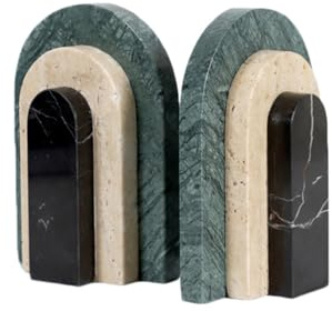 HGTYDV2 Serre-Livres Lourds en Pierre Naturelle, Serre-Livres décoratifs en marbre, Support d'étagère à Livres Minimaliste Moderne pour étagères, bibliothèque, décor d'appartement