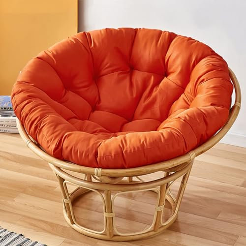 Papasansessel Kissen rund für Poly Rattan Stuhl Hängesessel Kissen Orange 120x120 cm