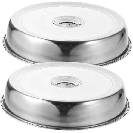 AUTSUPPL 2stücke Steakabdeckung Aus Edelstahl Küchen-lebensmittelabdeckung Robuste Schutzhaube Für Steaks Langlebige Lebensmittel-abdeckung Haushalts-steakdeckel Lebensmittelschutz Vor
