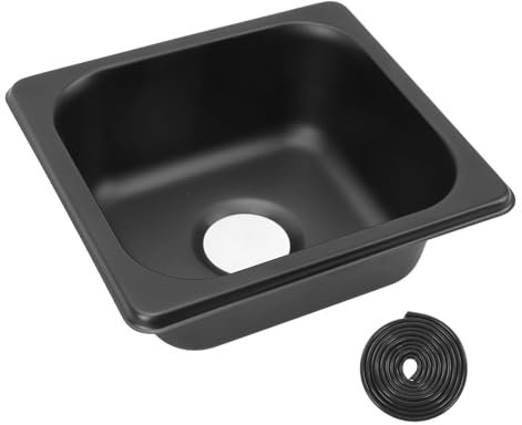 Aladeno Einzelwaschbecken für Wohnmobile, 304 Edelstahl, galvanisiert, Drop-in-Bar-Spüle, Handwaschbecken mit 40 mm Abfluss für Boot, Wohnwagen, Wohnmobil, Wohnmobil, 175 x 160 x