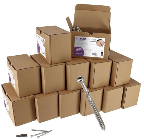 Lot de 2600 vis terrasse en Inox A2 - Tête fraisée réduite empreinte TX 25-13 Embouts offerts - Diamètre 5mm (70 MM)
