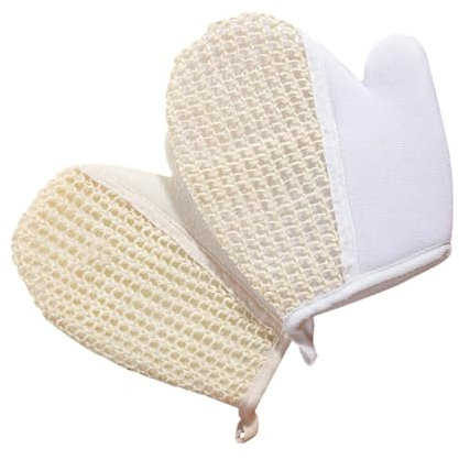 OSOLADY 2pcs Sisal Exfoliating Bath Gloves for Boys and Girls Body Scrub and Shower Cleaning Gloves Moroccan Bath