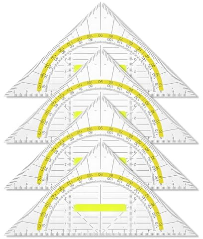 CATOR Geodreieck, Flexibel Geo Kreisschablone mit Griff, Geodreieck aus Kunststoff, 16 cm, Geeignet für Den Einsatz im Schulbüro