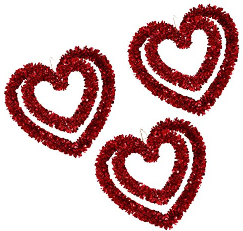 Veemoon 3stücke Teiliges Valentinstag Herzgirlanden Hochzeitsdekoration Für Romantische Räume DIY Hängende Dekorationen Aus Hochwertigem Für Valentinstag Und Hochzeiten