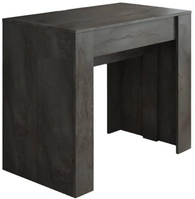 Dmora - Console Extensible Maclodio, Transformable en Table à Manger, Gain de Place et Extensible jusqu'à 237 cm, 90-237x76,6x90 cm, Anthracite