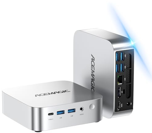 ACEMAGIC Mini Gaming PC 32GB Dual DDR5 5600MHz 1TB PCIe 4.0 SSD Mini PC, Micro Desktop Mini Computer WiFi 7 BT5.4, Intel Arc Graphics Mini Computers with AI Boost, Type-C/Dual Fans