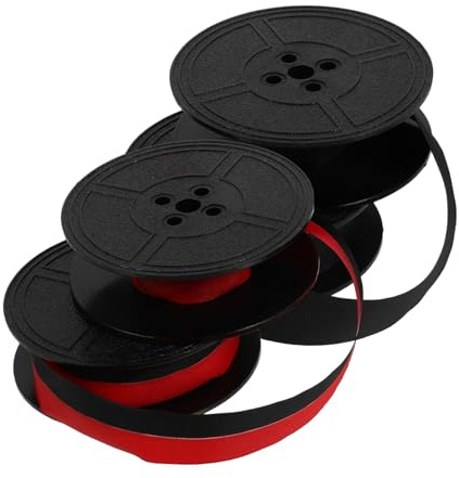 SHINEOFI 2 Stück Farbbänder Nylon Schwarz Rot Doppelspule Schreibmaschinen Ersatzband Klare Tintenaufnahme Kompatibel für Vintage Modelle Bürogebrauch