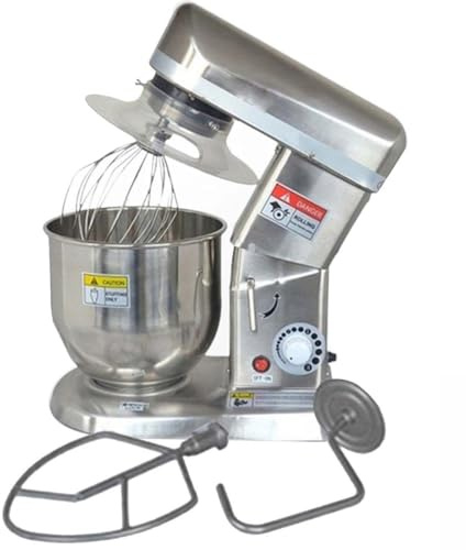 KHYTEBV Mixeur sur Socle Professionnel avec Crochet pétrisseur - 300 W/500 W en Acier Inoxydable, capacité 5 L/7 L/10 L, pétrin électrique à 3 Vitesses pour pâtisserie