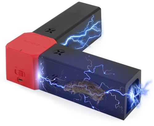 Trampa eléctrica para ratones, potente trampa electrónica para ratas para uso en interiores y exteriores, trampas para ratas con doble canal, asesino automático reutilizable de roedores con sensor